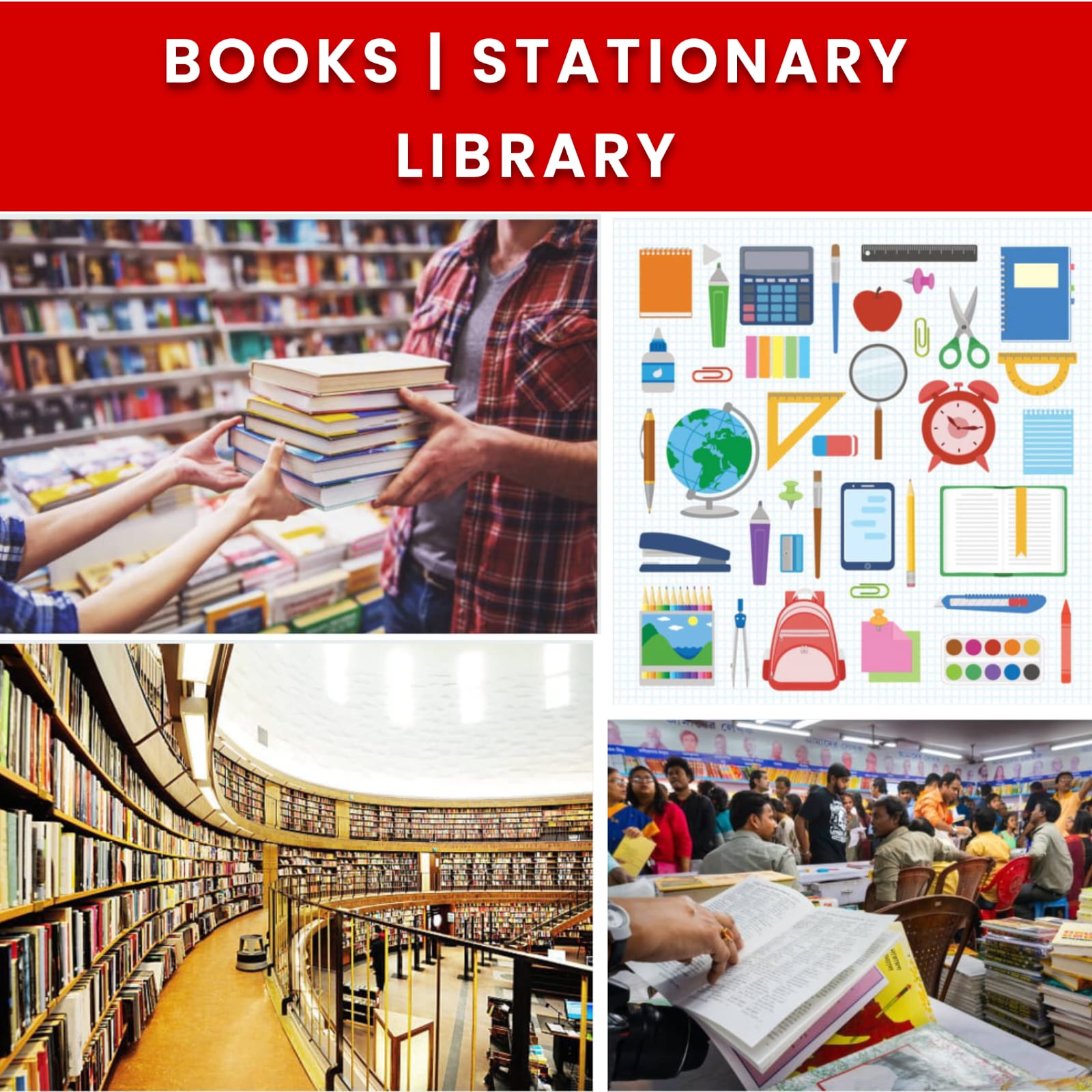 BOOKS | STATIONARY | LIBRARY