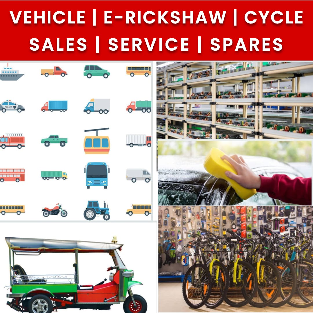 VEHICLES | E-RICKSHAW | CYCLE | SALES | SERVICE | SPARES